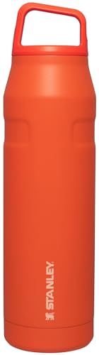STANLEY IceFlow Cap and Carry Water Bottle 36 oz | Wide Mouth Twist Lid | Lightweight and Leakproof for Travel and Sports | Insulated Stainless Steel | BPA-Free | Tigerlily