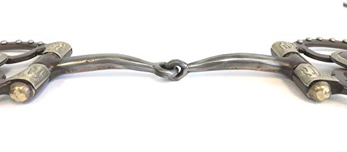 AJ Tack Wholesale Butted Dee Horse Bit Sweet Iron Snaffle Antique Brown Silver Cross Engraving