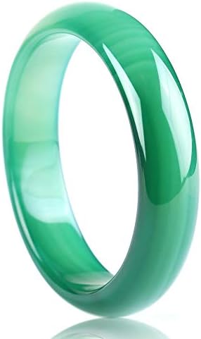Auspicious Cloud Natural Green Agate Jade Bangle Bracelet for Womens