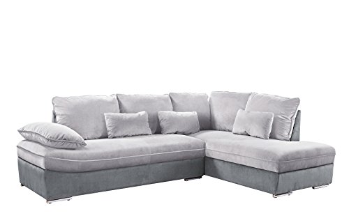 Classic Large Brush Microfiber L Shape Sectional Sofa Couch