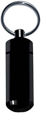 FHL Keychain Pill Box Holder Case (Black)