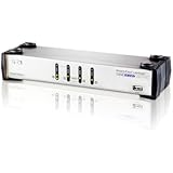 ATEN 4-Port Dual-View KVMP Switch with Audio Support and Cables CS1744 (Silver)