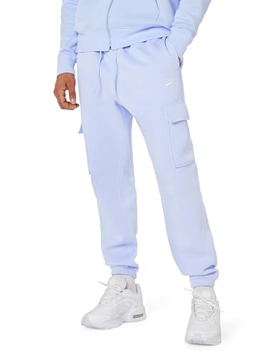 Nike Men's Club Fleece Cargo Pants, Hydrogen Blue/Hydrogen Blue/White, Medium