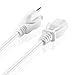 TNP Universal Power Cord (6 Feet) - NEMA 5-15P to IEC320C13 Power Cable Wire Connector Socket Plug Jack - White