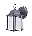 CORAMDEO Outdoor Wall Porch Light, Wall Sconce for Porch, Patio, Deck and More, E26 Medium Base Socket, Suitable for Wet Location, Black Powder Coat Cast Aluminum with Beveled Glass 2 Pack