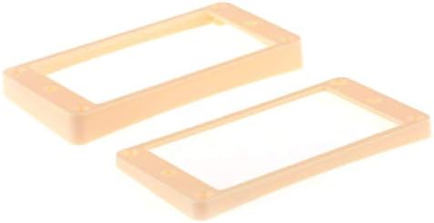Guitar Neck and Bridge Humbucker Pickup Frame Mounting Ring Set suit for LP Electric Guitar (Cream)