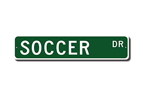 Iliogine Soccer Soccer Sign Soccer Fan Soccer Player Soccer Gift Soccer Decor Soccer Athlete Football Street Sign Metal Signs Women Novelty Tin Sign Indoor Outdoor