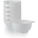 Amuse- Unbreakable &amp; Stackable Bowls < Dessert, Cereal or Ice Cream > - 6 pcs- 16.9 oz (White)