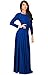 KOH KOH Plus Size Womens Long Full Sleeve Sleeves Flowy Empire Waist Fall Winter Modest Formal Floor Length Abaya Muslim Gown Gowns Maxi Dress Dresses, Cobalt/Royal Blue XL 14-16