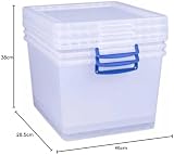 Really Useful Box 3 Pack 33.5 L Nestable with Lid Transparent 380x460x285 view 5