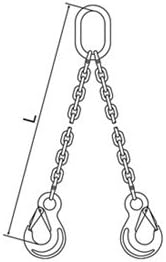 Pewag 10 ft. Oblong, Sling Hook Chain Sling, Grade 120 Alloy Steel, Number of Sling Legs: 2-1 Each