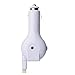 HonkTai® Tangle-free Lightning Retractable Cable Vehicle USB Car Charger For Apple iPhone 6s iPhone 6s Plus iPhone 6 Plus iPhone 5 5c 5s iPad Air 2 iPod Touch 5 (White)