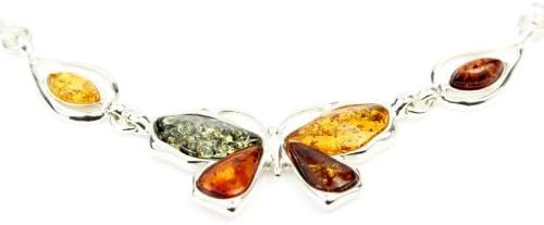 SilverAmber Lovely 925 Sterling Silver &amp; Baltic Amber Designer Necklace AC902