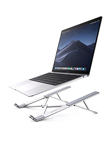 UGREEN Soporte para Laptop Aluminum Portátil, Plegable y 5 Altura Ajustable Laptop Soporte de Ventilado con Altura Ergonómica para Portátiles y Tabletas de 8-17.3pulgadas