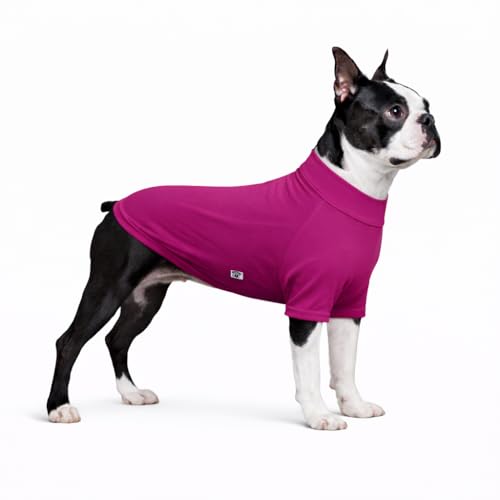 LoveLongLong Spring Summer Cooling Dog T-Shirt with UV Protection and Moisture-Wicking Fabric Blank Color Purplish red L