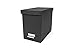 Bigso John Fiberboard Label Frame Desktop File Storage Box - Document Organizer for Important Paperwork - Durable Hanging File Box with Lid & Metal Label Window - 7.4 in x 13 in x 10.4 in - Dark Grey