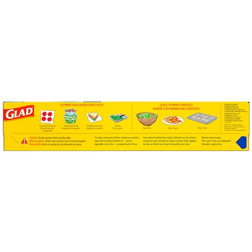 Glad Press'N Seal Plastic Wrap for Food, Griptex Technology, 70 Square Foot Roll (Pack of 1)
