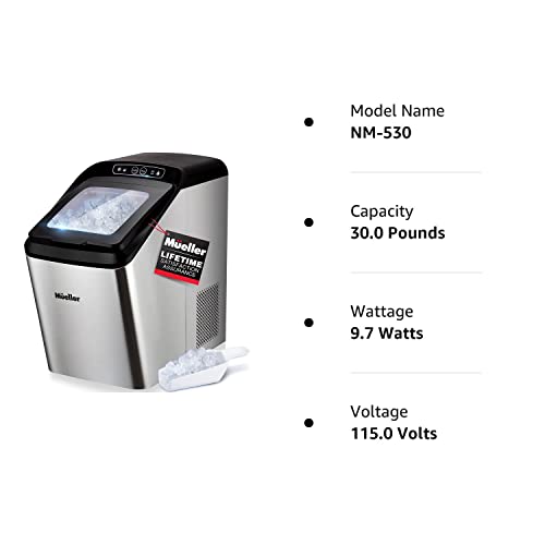 Mueller Nugget Ice Maker Machine, Quietest HeavyDuty Countertop Ice