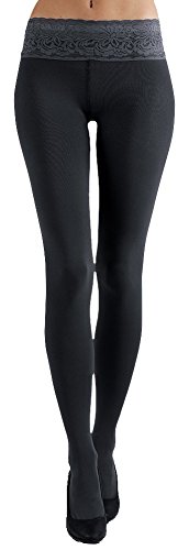 MARILYN LUXURY LACE TIGHTS 100 DEN (M/L, Grigio - Grey) - Thumbnail 5