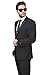 Slim Fit Men Suit Tuxedo Black 2 Button Satin Collar Flat Front Pants By Azar Man