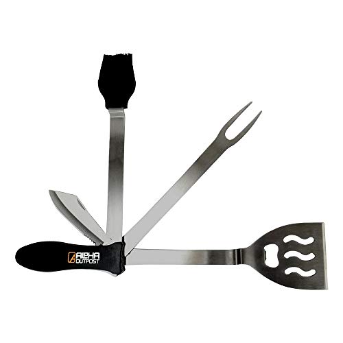 Alpha Outpost Camp Cooking Multi-Tool – Utensil Set for Camping – Camping Cooking Tools – Camp Utensils Set, Spatula, Fork, Basting Brush