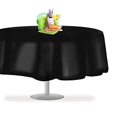 Black 84" Round 1 Pack Premium Disposable Plastic
