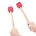 Canomo Bass Drum Mallets Sticks Red Foam Mallet with Wood Handle for Percussion Bass Drum, 13 Inch
