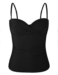 Bañador para dama, estilo bandeau Tankini, parte delantera, trenzado, modesto