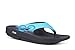 OOFOS Unisex Ooriginal Sport Thong Flip Flop, Black/Aqua, 9 B(M) US Women / 7 D(M) US Men
