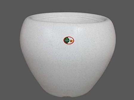 Gardens Need 100% Virgin Plastic Apple Blow Pot-14 | 1 Planter, (36cm x 20cm x 36cm, White)