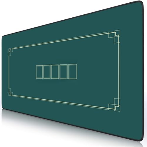 ZOWUBNK 900 x 400mm Poker Mat Mouse Pad, Rubber Mat Poker Topper for Tables, Portable Poker Table, for Poker Chips & Poker Games (XXL, Green)
