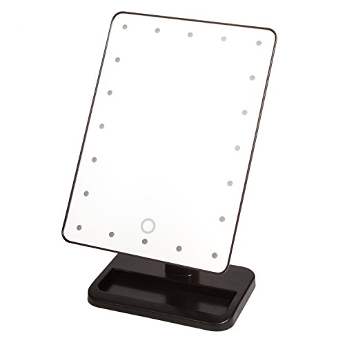 Moldiy LED Lighted Makeup Mirror Battery Operated with Portable 10x Magnifying Mirrors (Black,Battery not Included) - Thumbnail 2