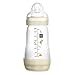 MAM Easy Start Anti-Colic Baby Bottle, Medium Flow, Breastfeeding-Like Silicone Nipple Bottle, Reduces Colic, Gas, & Reflux, Easy-to-Clean, BPA-Free, Vented Baby Bottles for Newborns, 2 Plus Months