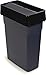 Carlisle FoodService Products Trimline Rectangular Waste Container with Handles, Polyethylene, 15 Gallons, Gray