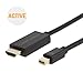 CableCreation Active Mini DP to HDMI Cable 6ft, Mini DisplayPort (DP1.2/Thunderbolt) to HDMI, 4K x 2K & 3D Audio/Video, Eyefinity Multi-Screen, Compatible with MacBook Pro, iMac 1.8 M/Black
