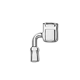 BlownPro Quartz Thermal Male/Female Bowl with Double Tube, Clear Joint, 90 Degree (14MM FEMALE)