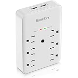 Huntkey 6 AC Outlets Surge Protector with 2 USB Charging Ports 3.4 Amp, SMD607A