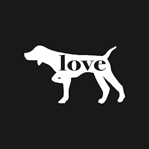 German Shorthaired Pointer (GSP) Pointing Love - Car Window Vinyl Decal Sticker