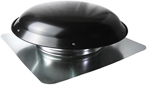 Cool Attic CX1000AMBLUPS Power Roof Galvanized Steel Vent Dome with 3.4 Amp Motor, Black,