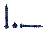 Chenango Supply 1/4 x 1-3/4" Hex Head Concrete Screw Anchor. 100 Pieces with Drill Bit (Miami-Dade Compliant) (1/4 x 1-3/4")