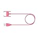 PASOW Fitbit Charge 2 Charger 2pcs Replacement USB Charger Charging Cable with Cradle Dock Adapter for Fitbit Charge 2 Smart Watch(3.3 feet +1.6 feet) (Hot Pink)