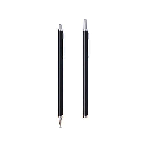 amPen Fine Point Disc Stylus-Retractable Precision Stylus Pen for Touchscreens (Black)