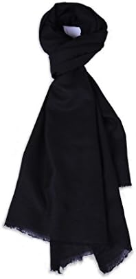 Zentopia 100% cashmere handmade hand dye scarf diamond weave light weight (Black)