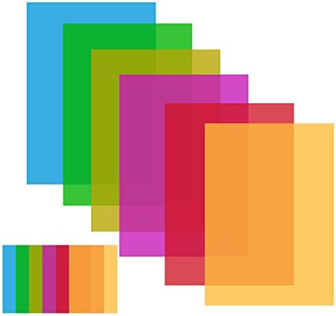 12Pcs Dyslexia Tools for Kids Dyslexia Reading Strips, Colored Overlays for Dyslexia Transparency Reading Guide Strips for Kids Correction Gel Lighting Filter (11.7 in x 8.3 in)