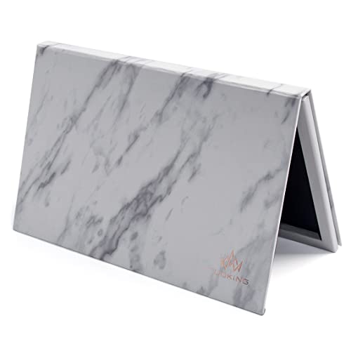 TUOKING Makeup Magnetic Palette with Mirror and 20Pcs Metal Stickers Empty Storage Palette for Eyeshadow Powder Highlighter (Marble)