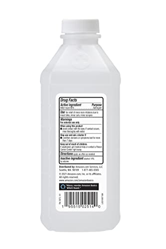 AMAZON BASICS WITCH HAZEL USP ASTRINGENT FOR OILY SKIN, RELIEF FROM IRRITATION AND REDNESS, UNSCENTED, 16 FLUID OUNCES (PREVIOUSLY SOLIMO)