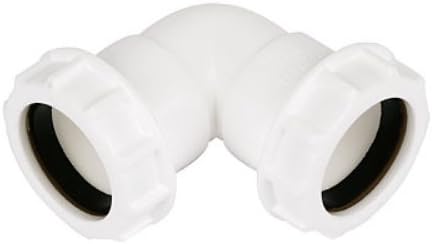 Merriway BH02915 Waste Compression 90 Degree Bend, 40mm, White, 40 mm