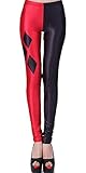SlickBlue Harley Quinn Print Ankle Length Leggings - Red/Black, M - L - XL