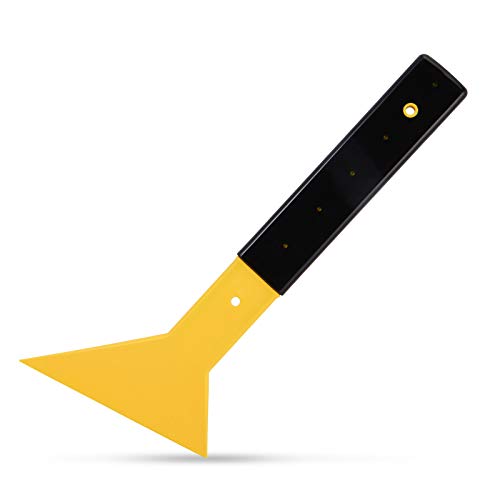 Ehdis 5 Inch Wide Blade 12.5 Inch Long Handle Car Scraper Plastic Water Squeegee with Black Rubber Grip Handle for All Types of Window Tint Film, Decals, Wrapping