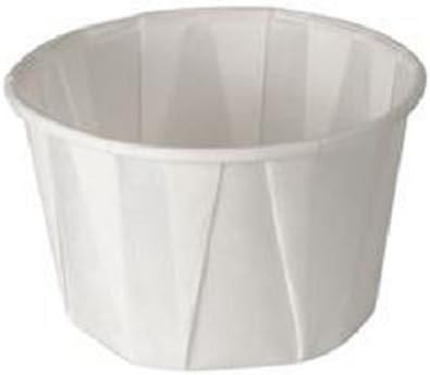 White Treated Paper Souffle Portion Cups for Measuring, Medicine, Samples, Jello Shots Pack of 250 (0.75 oz, 250)